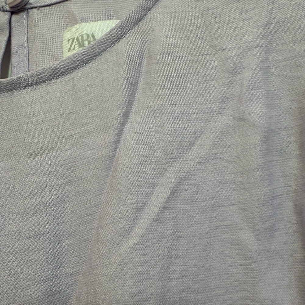 Zara Lilac Girls Puff Sleeve Kids Dress - Picture 3 of 5